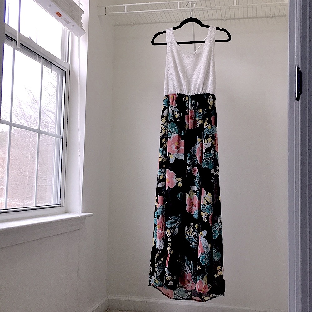 Black and white maxi dress